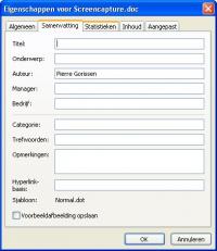 metadata in Word - Klik voor grotere versie metadata in Word - Klik voor grotere versie