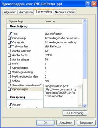 PPT-metadata in XP - Klik voor grotere versie PPT-metadata in XP - Klik voor grotere versie