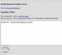 Backchannel admin - Klik voor grotere versie Backchannel admin - Klik voor grotere versie