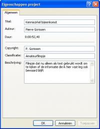 metadata toevoegen in movie maker - Klik voor grotere versie