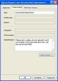 metadata voor video in XP - Klik voor grotere versie