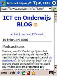 ICTO op Pocket PC - Klik voor grotere versie