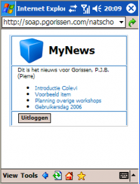 My News op een Pocket PC - Klik voor grotere versie
