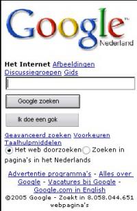 Gewone Google op Opera met SSR - Klik voor grotere versie