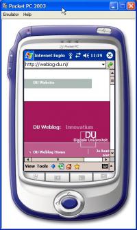 DU-weblog in Pocket PC met IE - Klik voor grotere versie