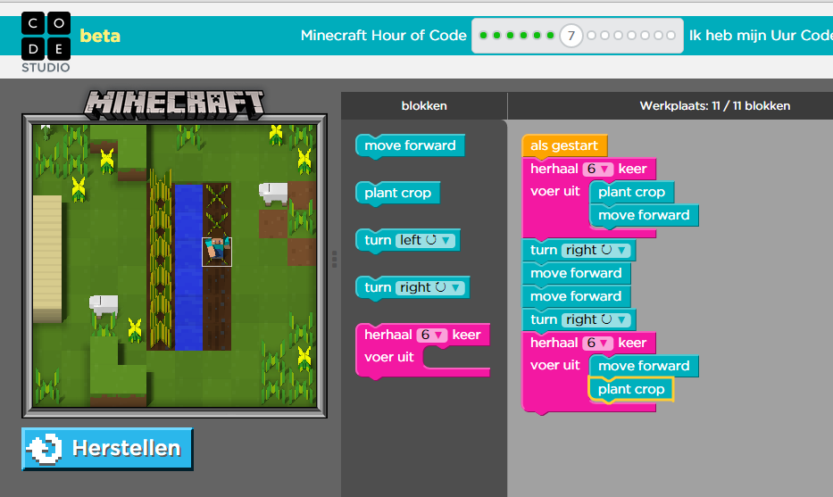 Leren programmeren tijdens de Hour of Code met Minecraft 