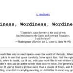Wordiness, Wordiness, Wordiness List Wordiness