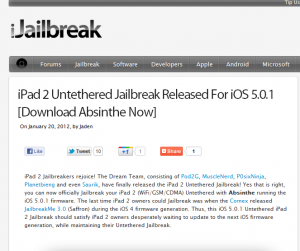 Jailbreak voor iPad2 en iPhone 4S